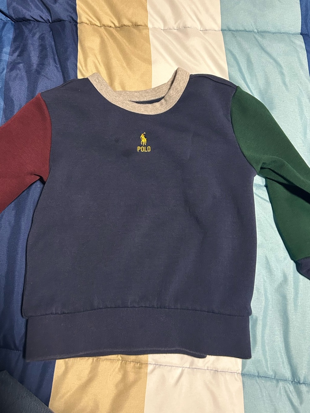 Polo by Ralph Lauren Navy Colorblock Crewneck Sweatshirt